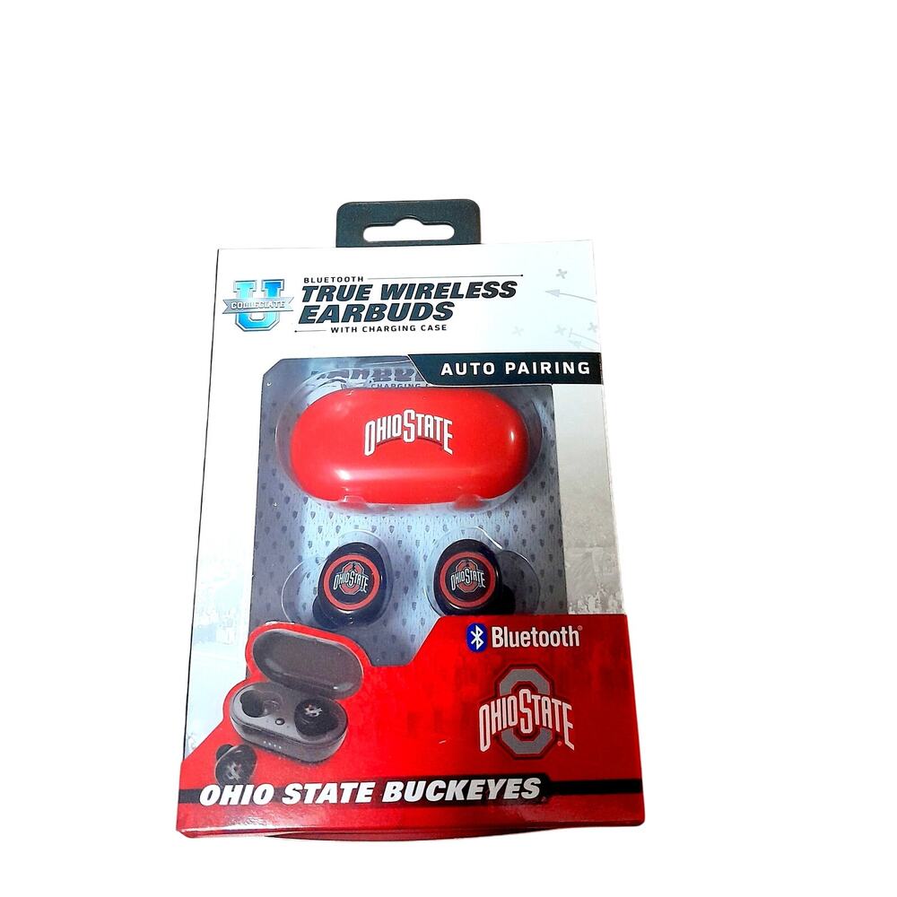 NCAA Ohio State Buckeyes Wireless Earbuds True Version 2 Red Bluetooth   New